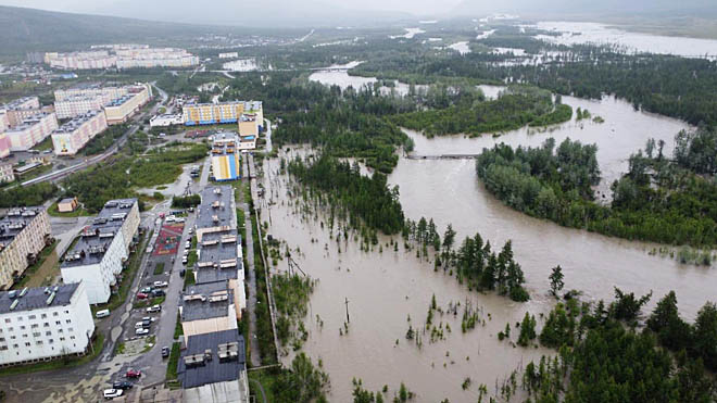 Никто из старожилов Билибино не помнит, чтобы уровень воды в реках Большой Кепервеем и Каральвеем поднимался настолько высоко. ФОТО: АДМИНИСТРАЦИЯ БИЛИБИНСКОГО РАЙОНА Никто из старожилов Билибино не помнит, чтобы уровень воды в реках Большой Кепервеем и Каральвеем поднимался настолько высоко. ФОТО: АДМИНИСТРАЦИЯ БИЛИБИНСКОГО РАЙОНА