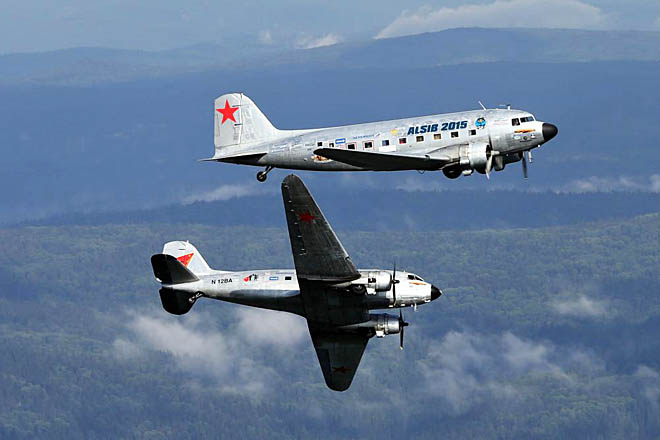 В 2015 году, спустя 70-лет после Победы, военно-транспортные самолёты Douglas С-47 вновь появились в небе над аэропортом Внуково, куда на этих легендарных машинах прибыли участники международного проекта «АлСиб-2015». В 2015 году, спустя 70-лет после Победы, военно-транспортные самолёты Douglas С-47 вновь появились в небе над аэропортом Внуково, куда на этих легендарных машинах прибыли участники международного проекта «АлСиб-2015».