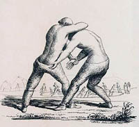 Борьба чукчей. Рисунок Антона Шенборна (1829 – 1871). Национальный антропологический архив, Смитсоновский институт, США. Борьба чукчей. Рисунок Антона Шенборна (1829 – 1871). Национальный антропологический архив, Смитсоновский институт, США.