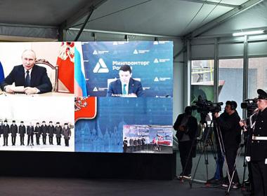 Церемония закладки атомного ледокола «Сталинград» (по видеосвязи).  Фото: kremlin.ru